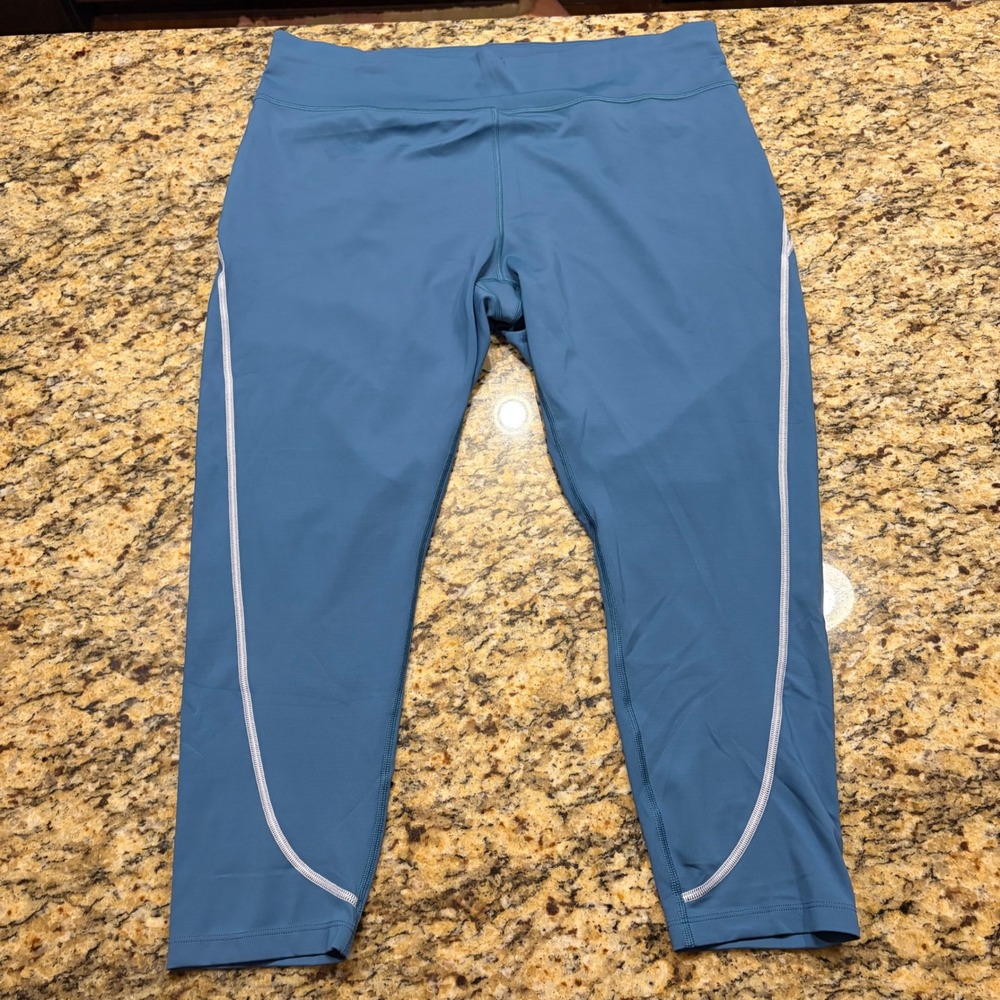 Peloton Womens Blue High Waisted Cropped Leggings 3X  ws